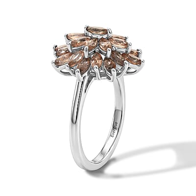 EverTrue Jenipapo Andalusite 2.00 ctw Cluster Ring in Platinum Bond (Size 6.0)