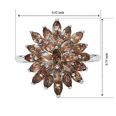 EverTrue Jenipapo Andalusite 2.00 ctw Cluster Ring in Platinum Bond (Size 6.0)