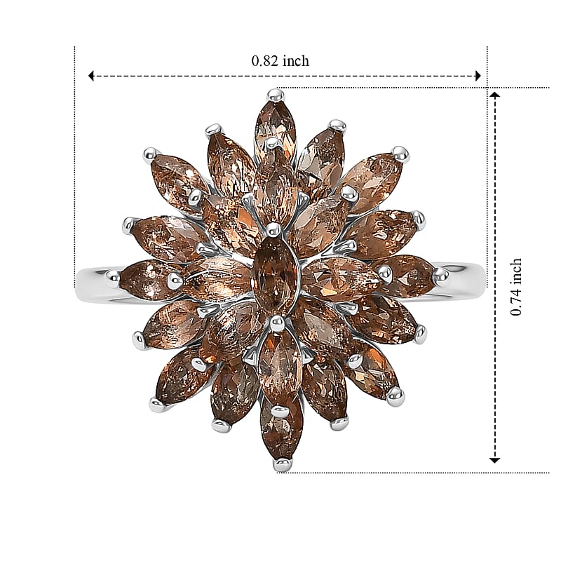 EverTrue Jenipapo Andalusite 2.00 ctw Cluster Ring in Platinum Bond (Size 6.0)