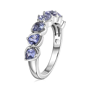EverTrue Green Blue Tanzanite 1.10 ctw Band Ring in Platinum Bond (Size  6.0)