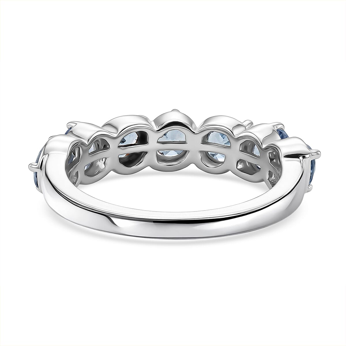 EverTrue Green Blue Tanzanite 1.10 ctw Band Ring in Platinum Bond (Size  6.0) image number 4