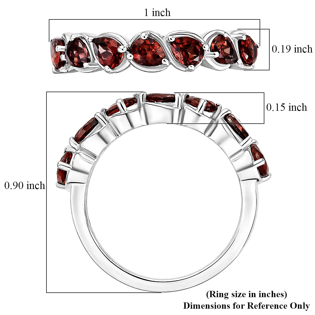 EverTrue Raspberry Zircon 1.75 ctw Band Ring in Platinum Bond (Size  9.0) image number 5