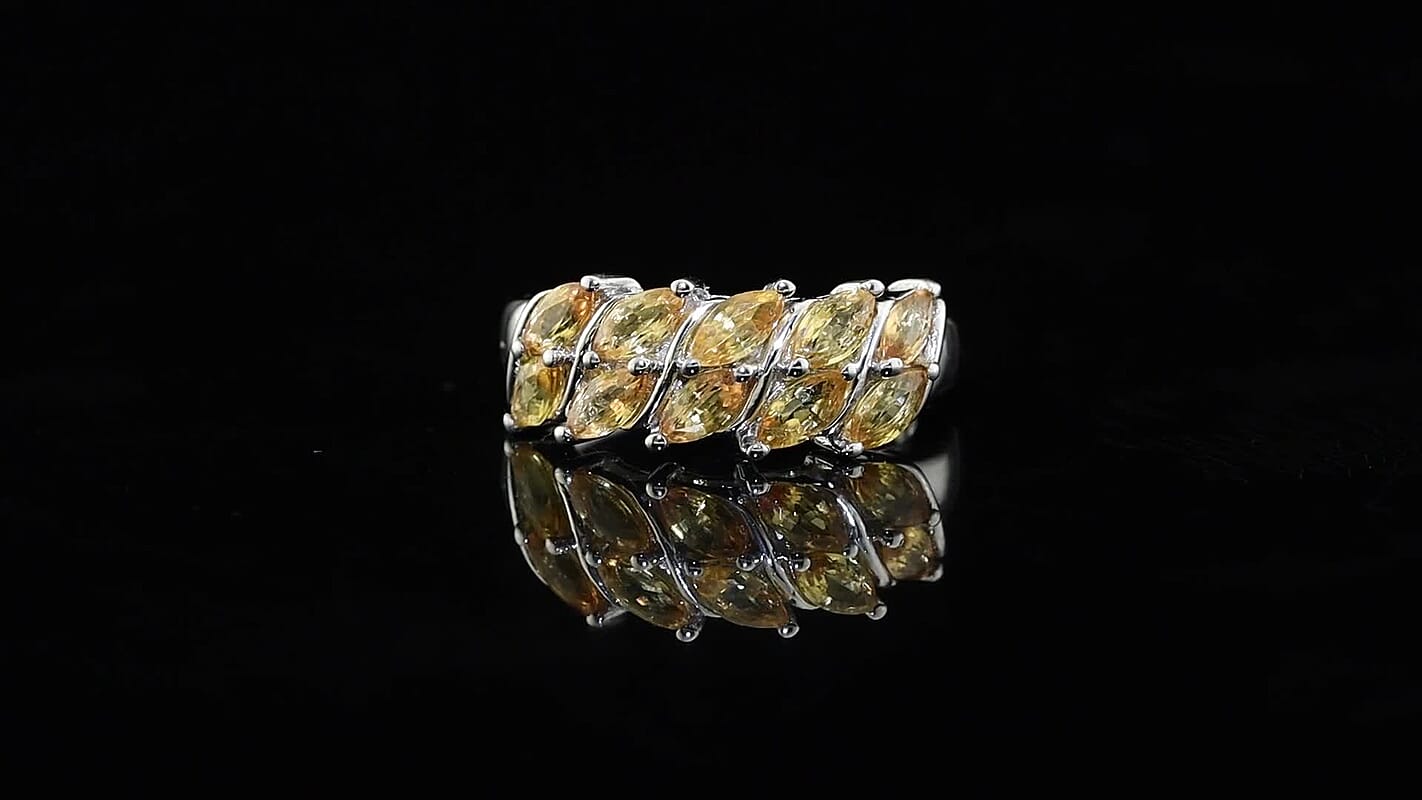 EverTrue Yellow Sapphire Ring in Platinum Bond (Size 10.0) 1.90 ctw