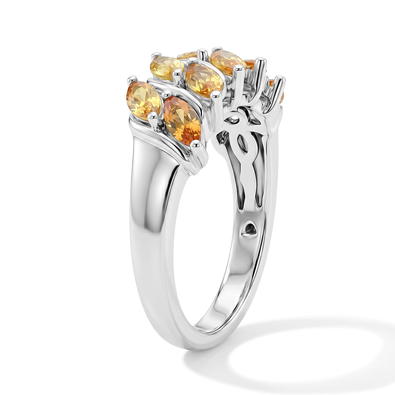 EverTrue Yellow Sapphire 1.90 ctw Ring in Platinum Bond (Size 7.0)