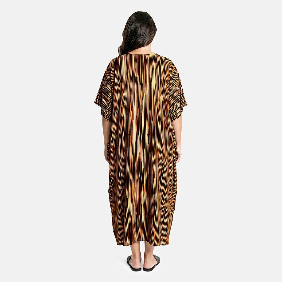 Winlar Gold and Black Print Long Kaftan image number 2