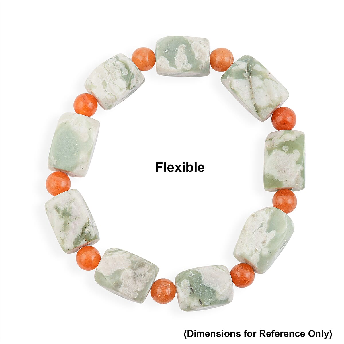 Peace Jasper and Red Aventurine 184.15 ctw Beaded Bracelet (7.0 In) image number 4