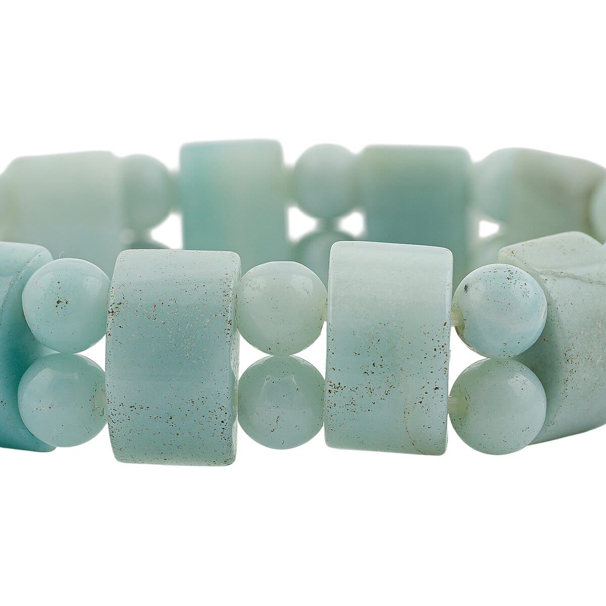 Amazonite 124.20 ctw Tanker Beaded Bracelet (7.0 In) image number 3