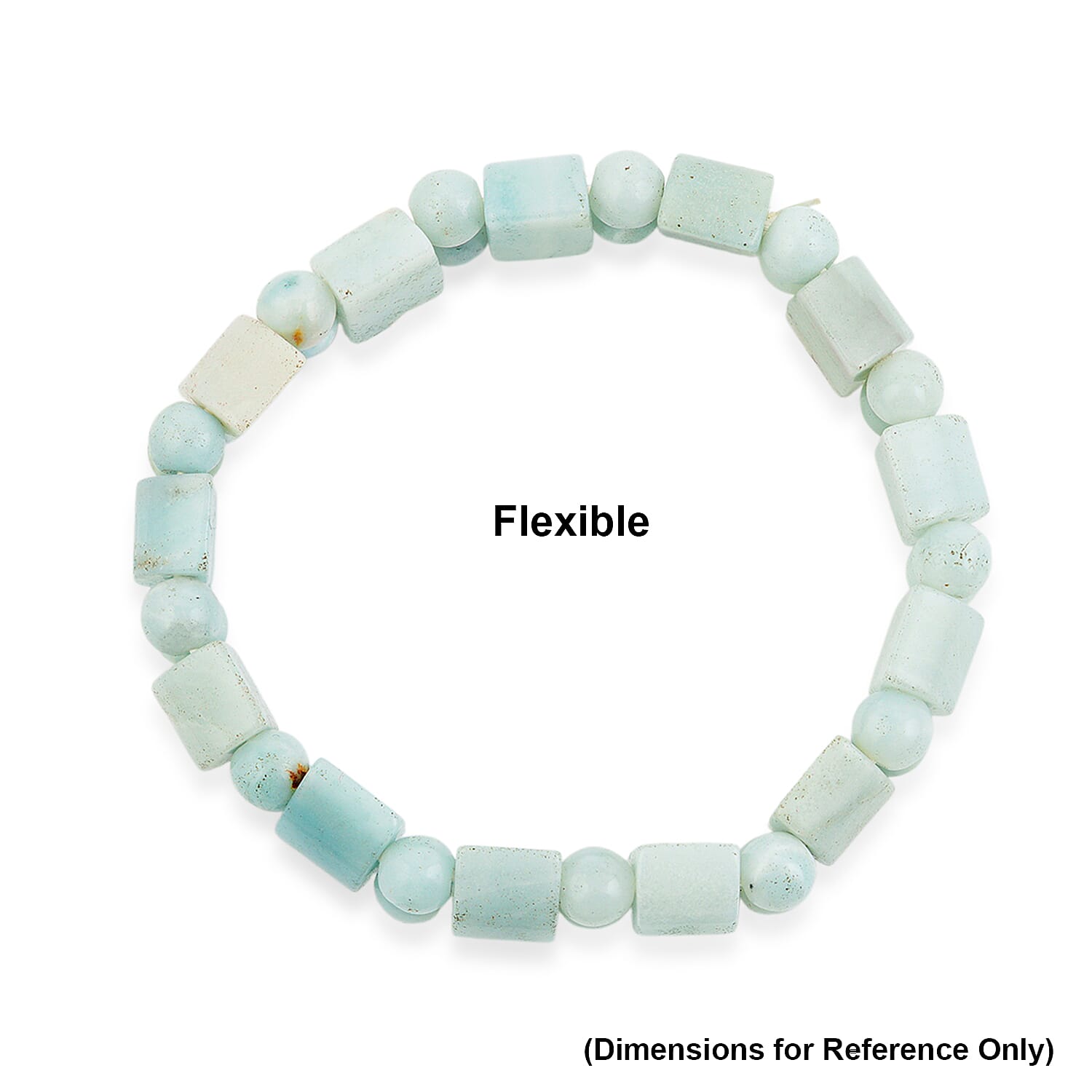 Amazonite 124.20 ctw Tanker Beaded Bracelet (7.0 In)