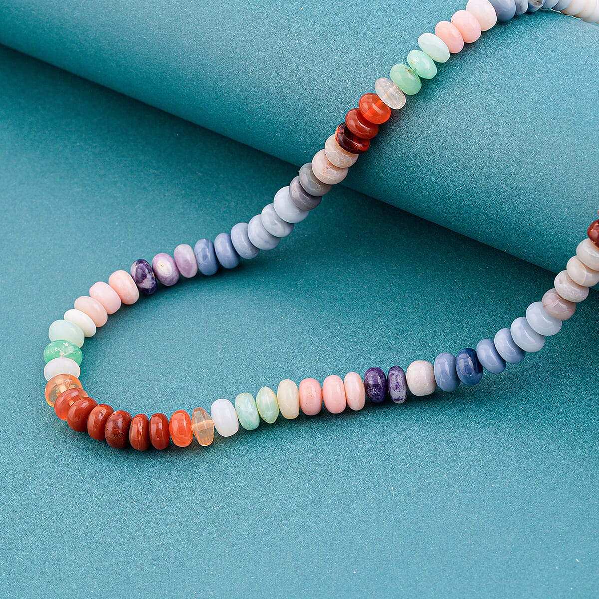 D'Joy Premium Multi Opal 150.00 ctw Beaded Necklace in 14K Yellow Gold Over Sterling Silver (18-20 Inches) image number 1
