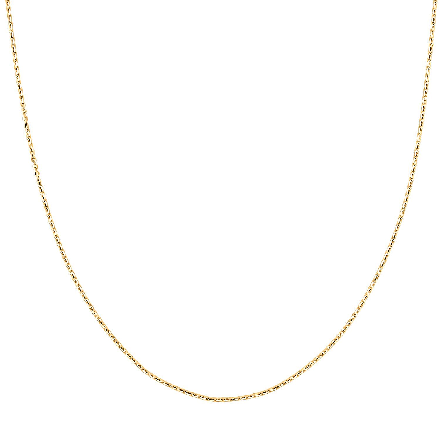 Italian Brillantina Chain Necklace in 14K Yellow Gold Over Sterling Silver (18 Inches) 4.30 Grams