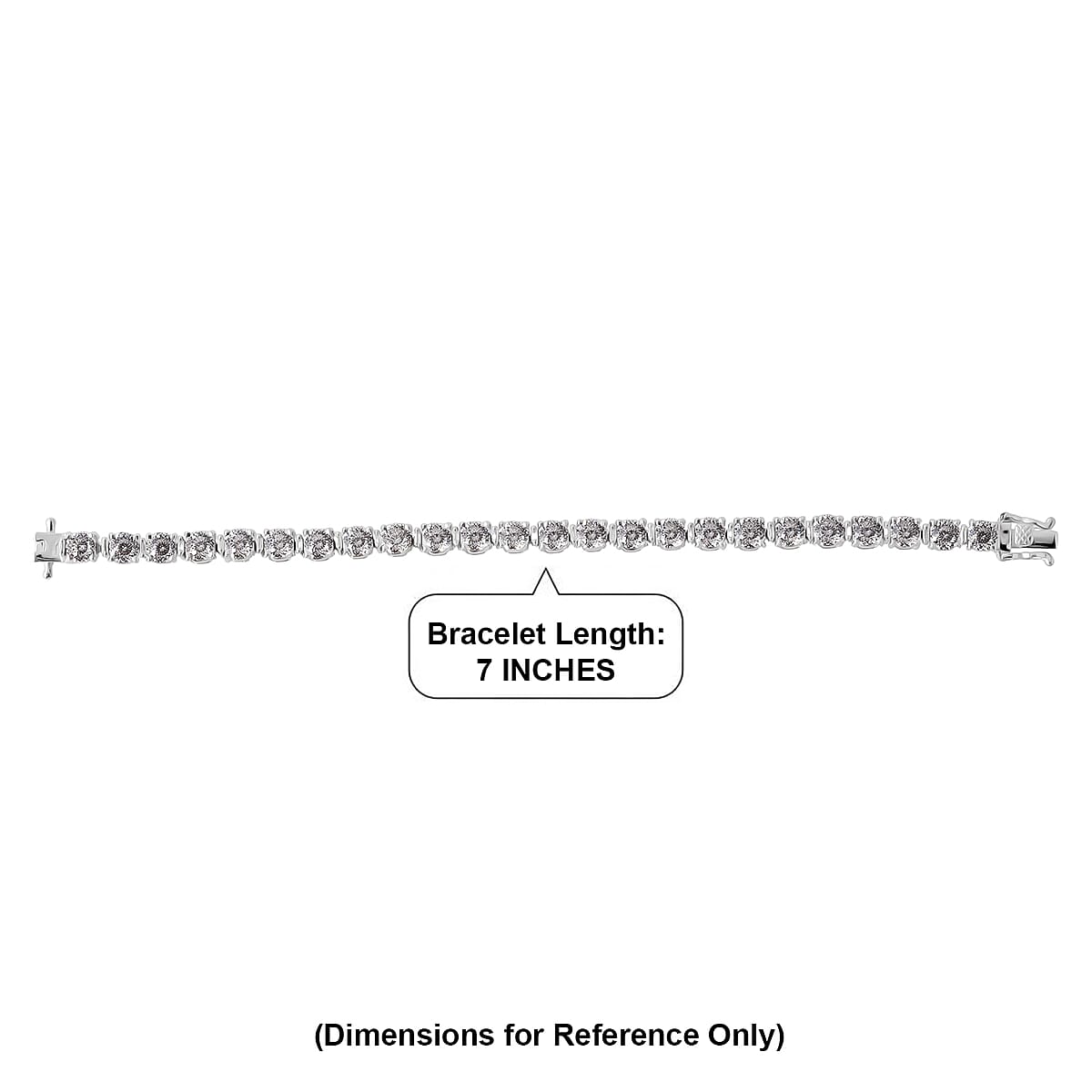 D'Joy Portuguese Cut 161 Facets Moissanite 15.00 ctw Bracelet in Rhodium Over Sterling Silver (6.50 In) image number 4