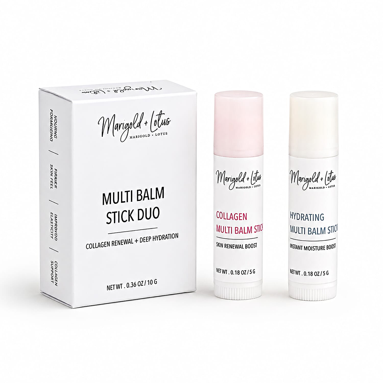 Marigold and Lotus Wrinkle Bounce Multi Balm Stick with PDRN Collagen and Hyaluronic Acid 0.36 oz