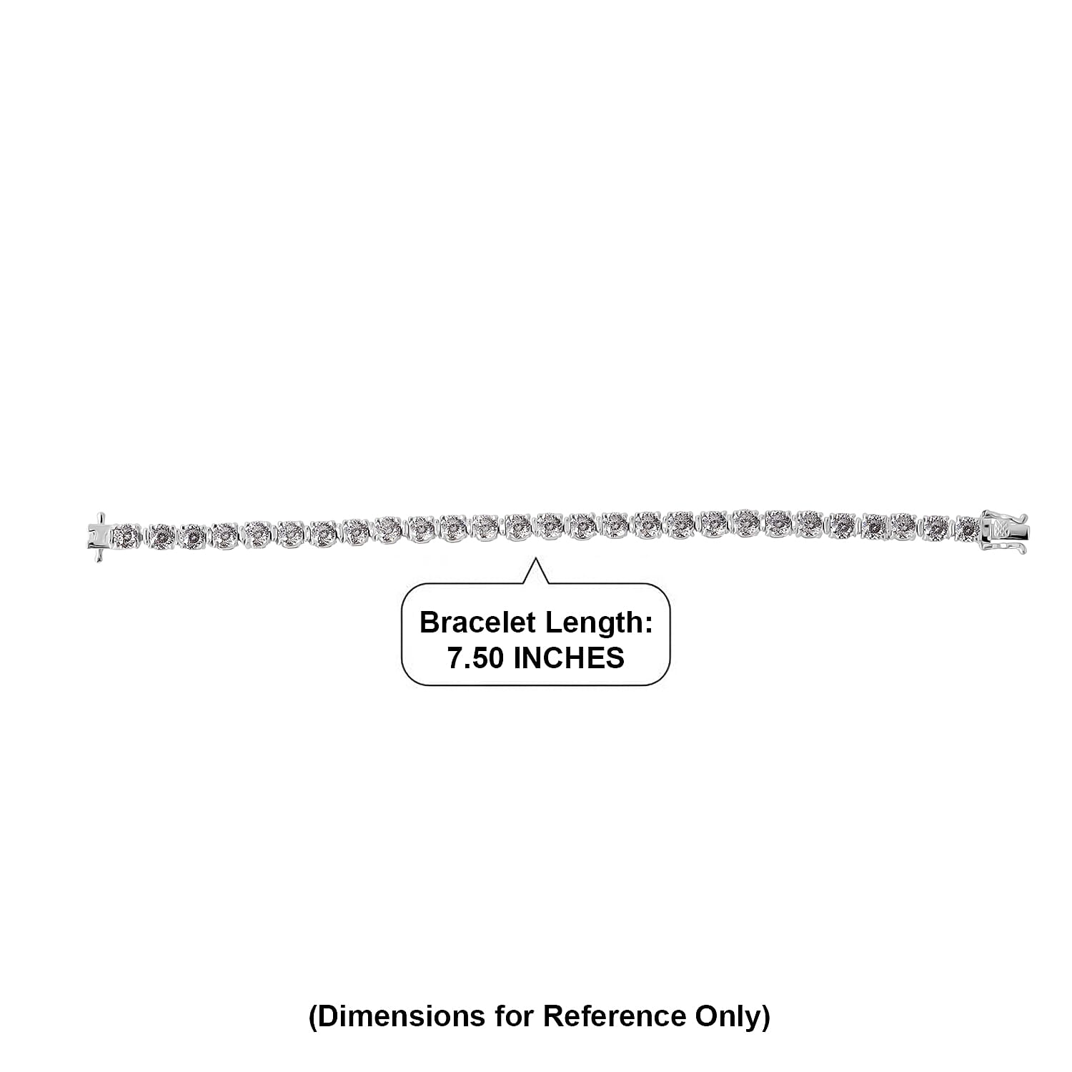 D'Joy 161 Facets Moissanite 16.10 ctw Vintage European Engagement Bracelet in Rhodium Over Sterling Silver (7.25 In)