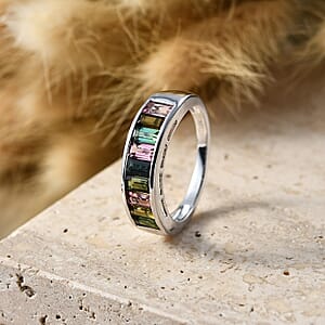 Luxoro AAA Multi-Tourmaline 1.90 ctw Royal Mosaic Elegance Ring in 10K White Gold (Size  9.0)