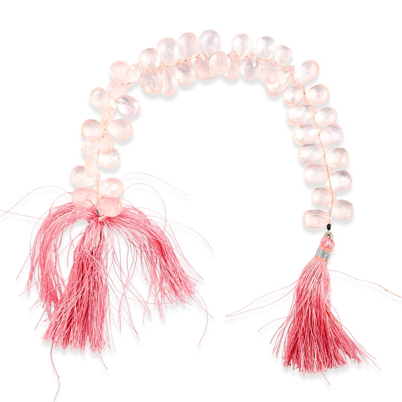 GCS Drop Galilea Rose Quartz Beaded Strand (7.25 In) 60.00 ctw