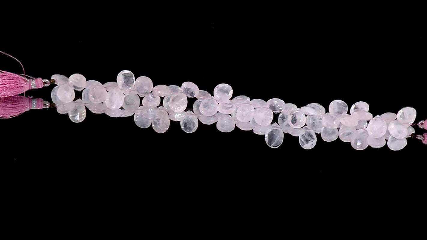 GCS Drop Galilea Rose Quartz Beaded Strand (7.25 In) 60.00 ctw