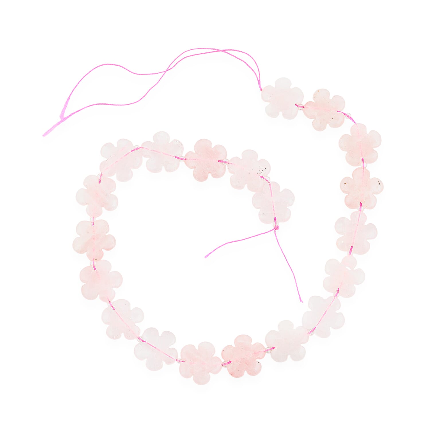 GCS Flower Galilea Rose Quartz Beaded Strand (16.5 Inches) 339.65 ctw