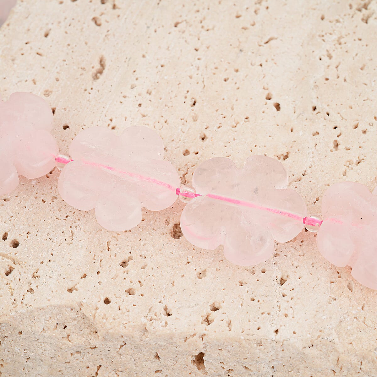 GCS Flower Galilea Rose Quartz Beaded Strand (16.5 Inches) 339.65 ctw image number 1
