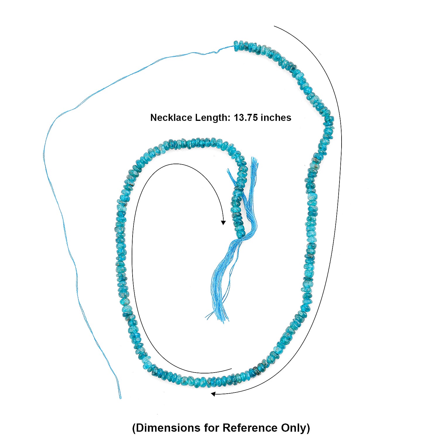 GCS Round Neon Apatite Beaded Strand (13.75 Inches) 46.50 ctw