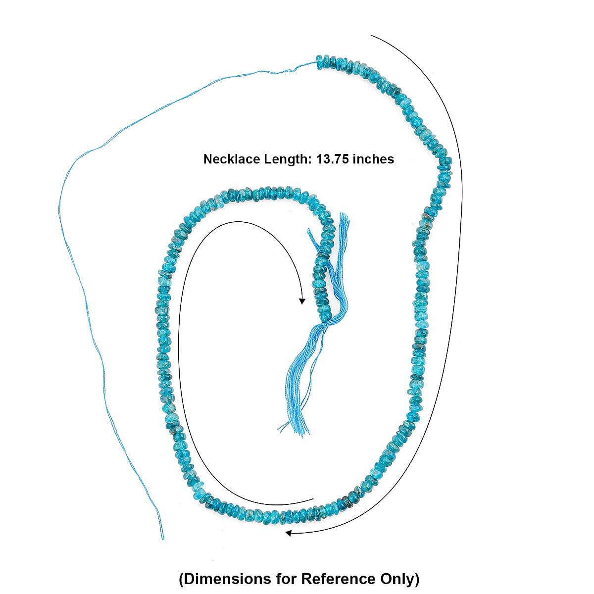 GCS Round Neon Apatite Beaded Strand (13.75 Inches) 46.50 ctw image number 3