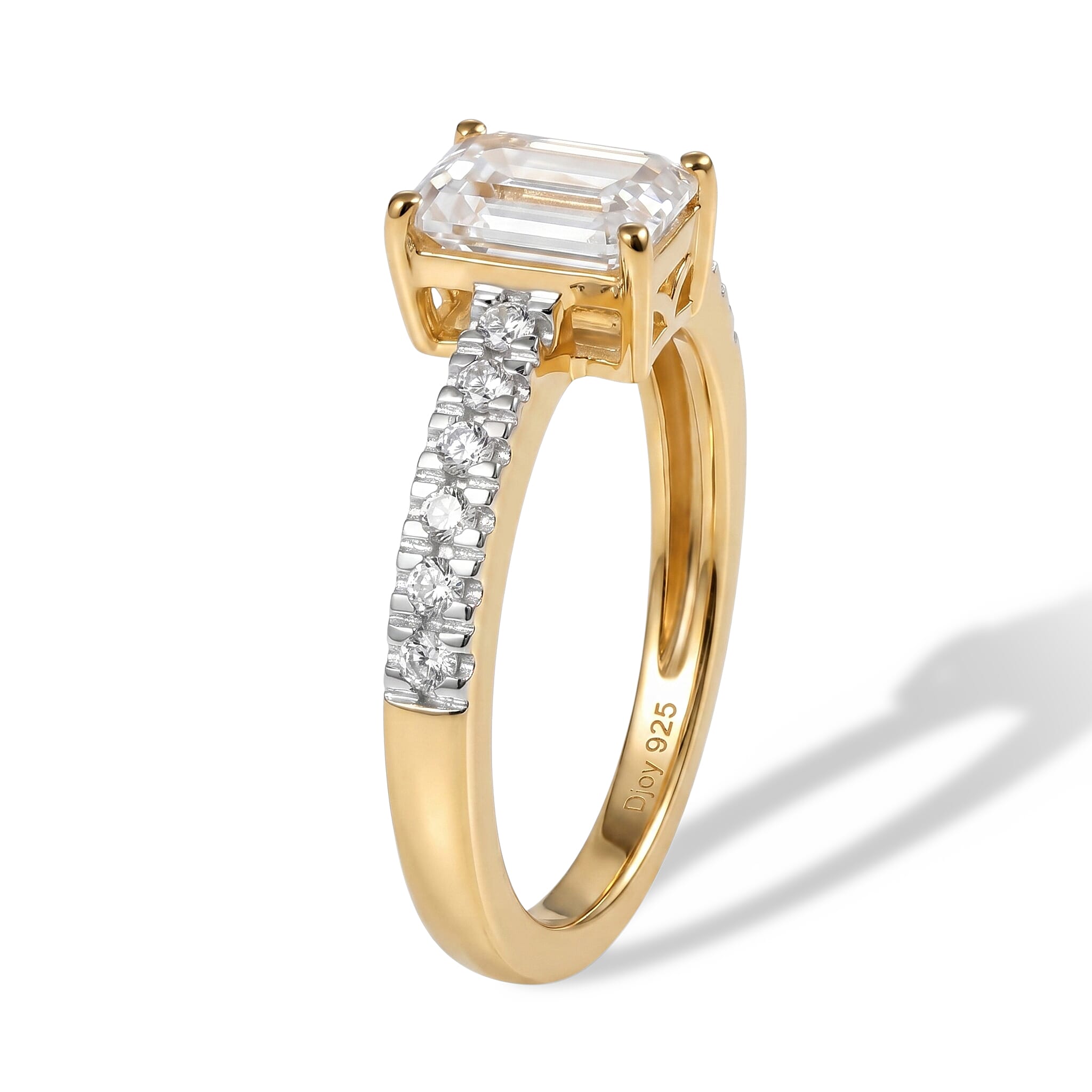 D'Joy Moissanite 1.20 ctw Ring in 18K Vermeil Yellow Gold Over Sterling Silver (Size 6.0)