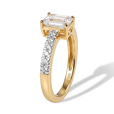 D'Joy Moissanite 1.20 ctw Ring in 18K Vermeil Yellow Gold Over Sterling Silver (Size 6.0)