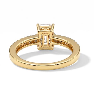 D'Joy Moissanite 1.20 ctw Ring in 18K Vermeil Yellow Gold Over Sterling Silver (Size 6.0)