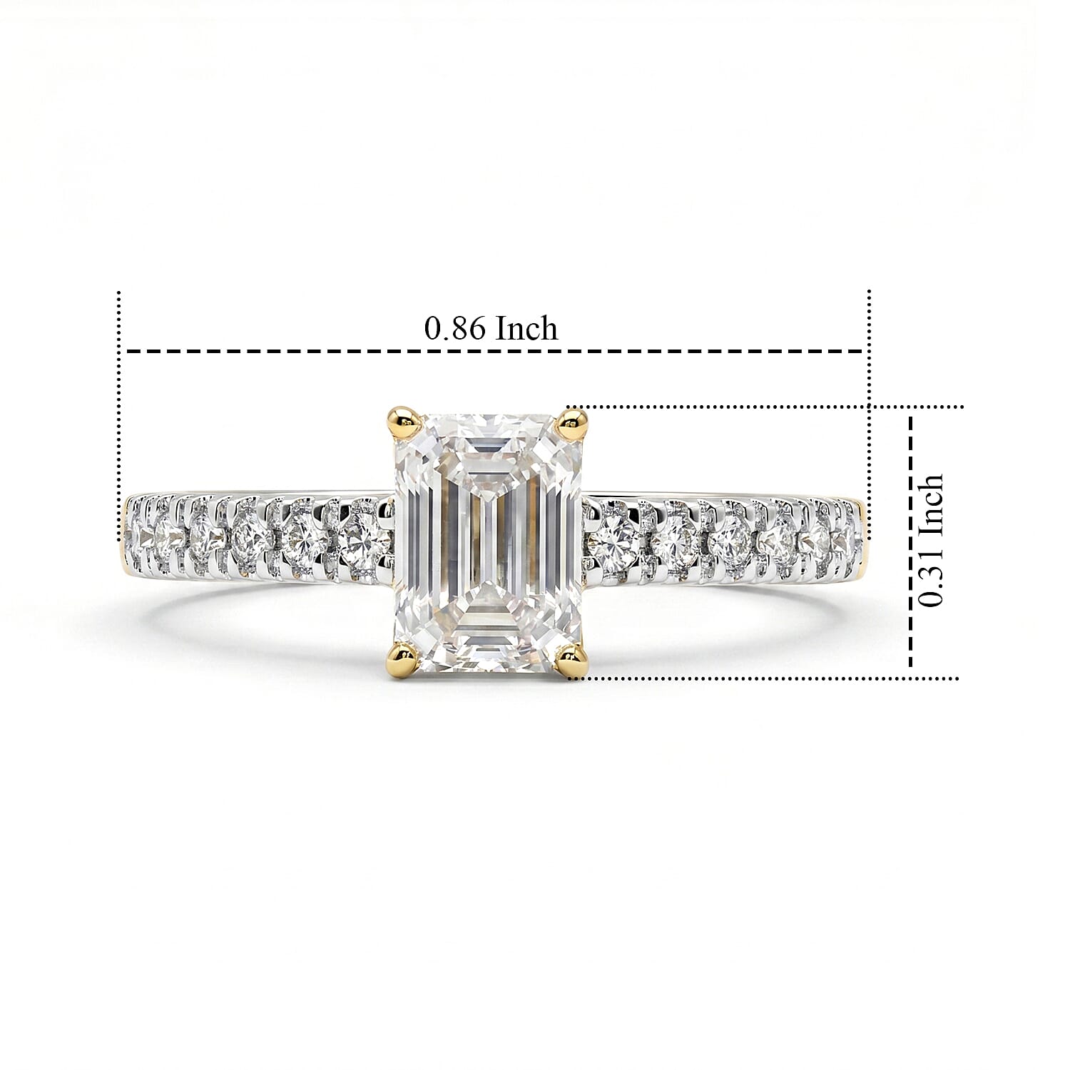 D'Joy Moissanite 1.20 ctw Ring in 18K Vermeil Yellow Gold Over Sterling Silver (Size 6.0)