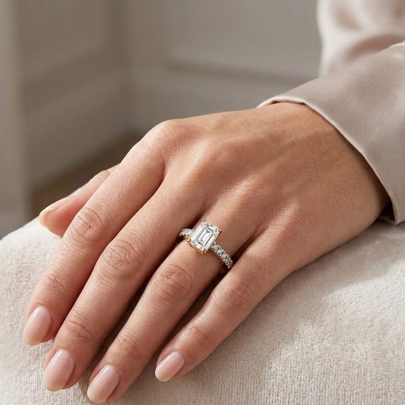 D'Joy Moissanite 1.20 ctw Ring in 18K Vermeil Yellow Gold Over Sterling Silver (Size 7.0)
