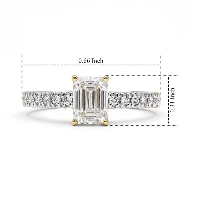 D'Joy Moissanite 1.20 ctw Ring in 18K Vermeil Yellow Gold Over Sterling Silver (Size 7.0)