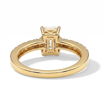D'Joy Moissanite 1.20 ctw Ring in 18K Vermeil Yellow Gold Over Sterling Silver (Size 7.0)