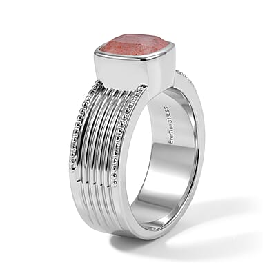 EverTrue Tanzanian Natronite 2.20 ctw Solitaire Ring in Stainless Steel (Size 6.0)