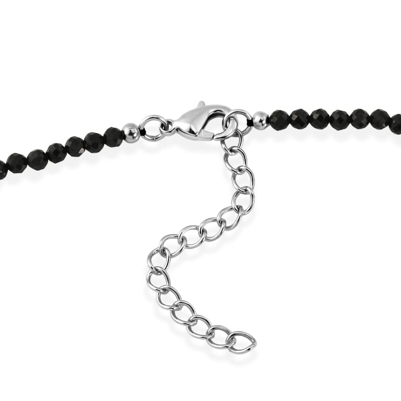EverTrue Thai Black Spinel 49.50 ctw Midnight Signature Necklace in Platinum Bond 18-20 Inches