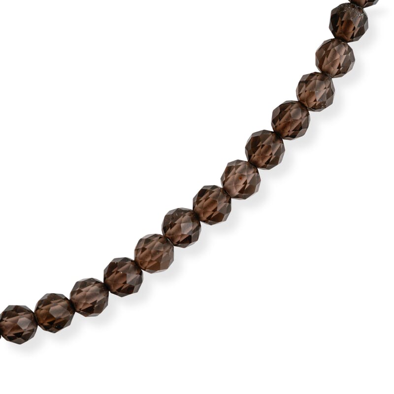 GCS Round Smoky Quartz 20.65 ctw Beaded Strand (12.5 Inches)