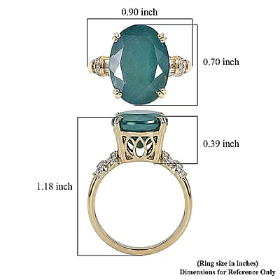 Luxoro AAA Grandidierite and Diamond I2 10.90 ctw Ocean Royale Ring in 10K Yellow Gold (Size  5.0)