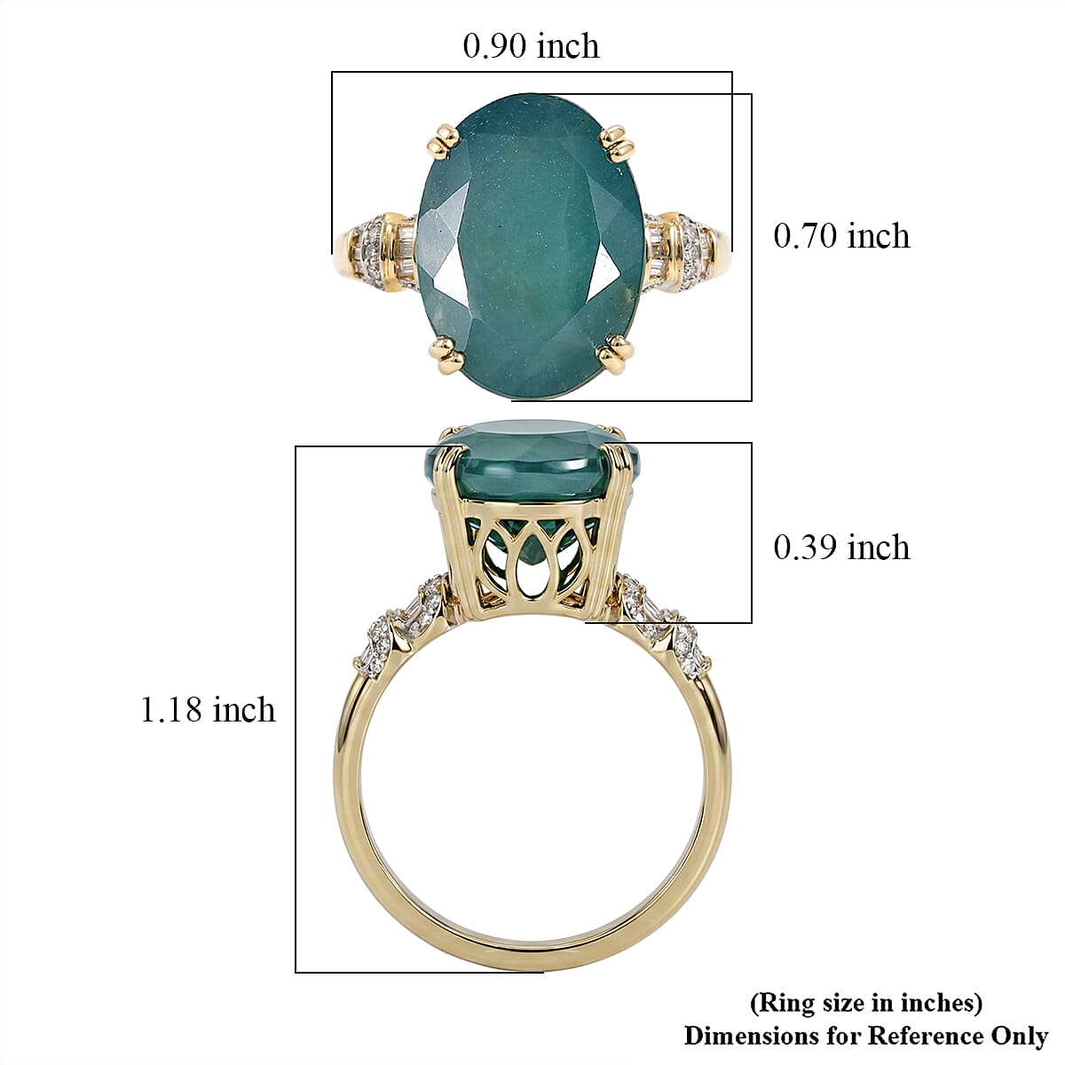Luxoro 10K Yellow Gold AAA Grandidierite, Diamond (I2) (0.19 cts) Ocean Royale Ring (Size 6.0) (Ships in 12-15 Days) 10.90 ctw image number 5