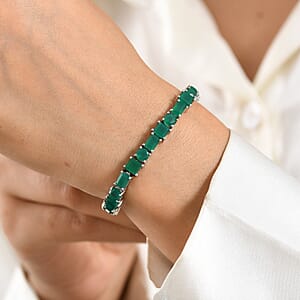 EverTrue Verde Onyx 17.10 ctw Regal Forest Bracelet in Platinum Bond (7.25 In)