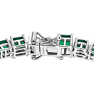 EverTrue Verde Onyx 17.10 ctw Regal Forest Bracelet in Platinum Bond (7.25 In)