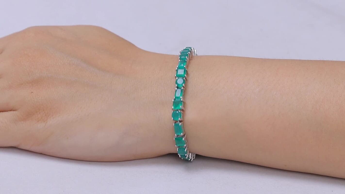 EverTrue Verde Onyx Bracelet in Platinum Bond (7.25 In) 17.35 ctw
