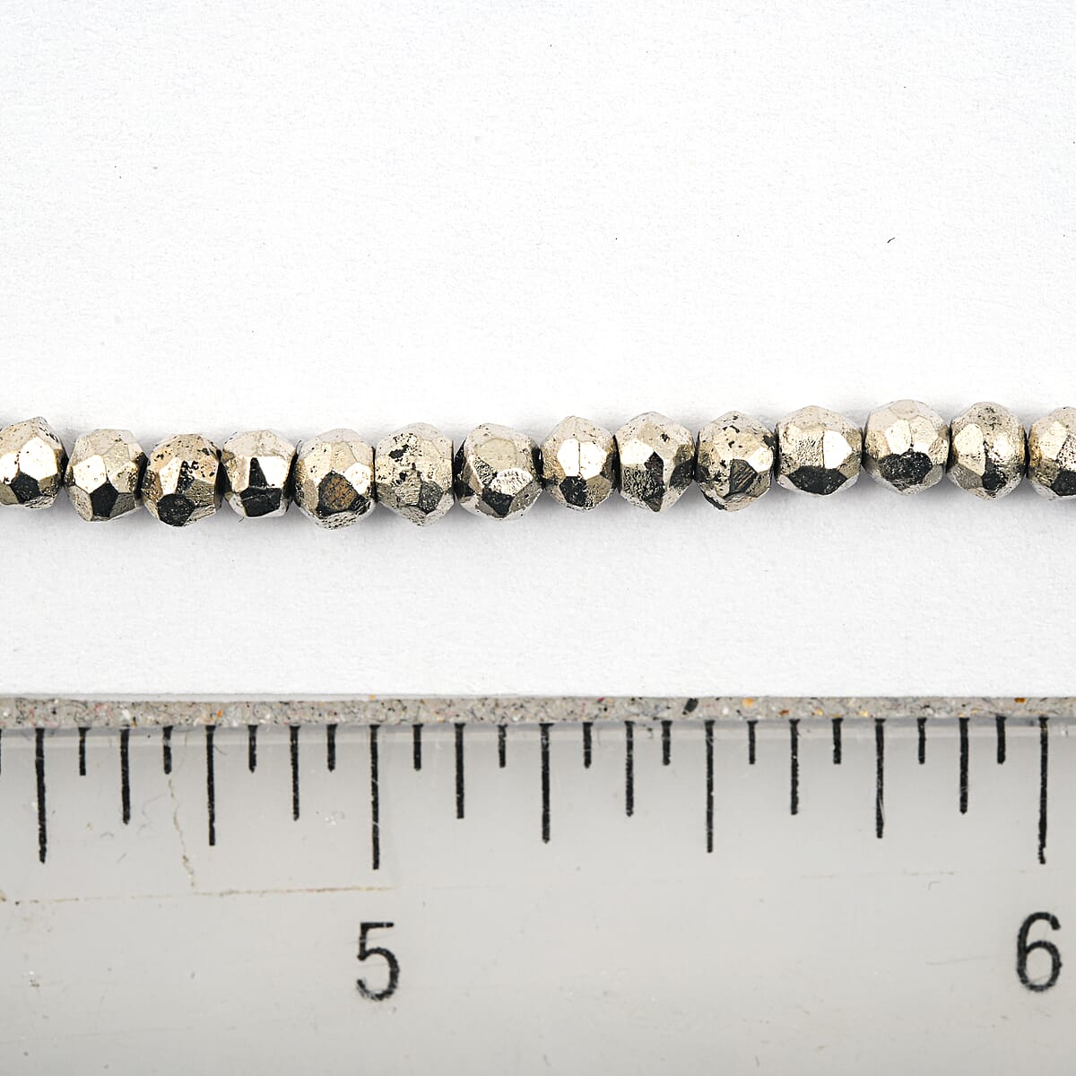 GCS Silver Pyrite Beaded Strand (13.5 Inches) 55.50 ctw image number 1