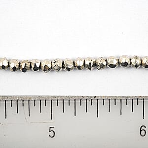 GCS Silver Pyrite Beaded Strand (13.5 Inches) 55.50 ctw