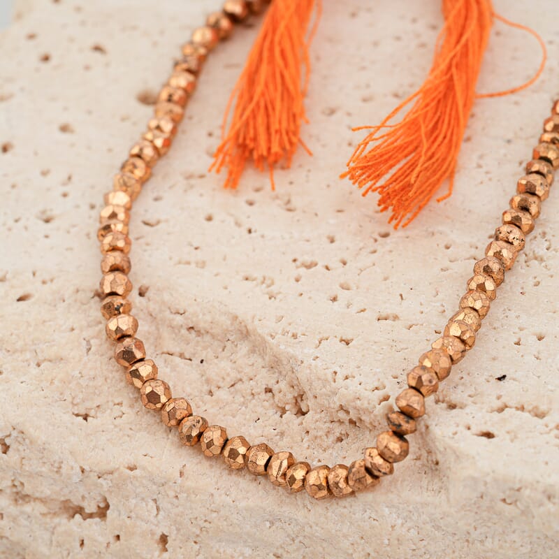 GCS Gold Pyrite Beaded Strand (13 Inches) 42.50 ctw