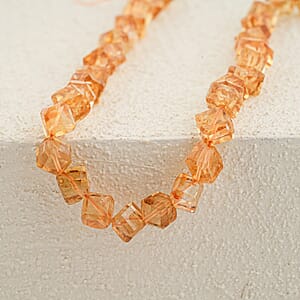 GCS Brazilian Citrine Cubes Beaded Strand (13.5 Inches) 128.10 ctw