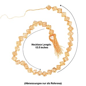 GCS Brazilian Citrine Cubes Beaded Strand (13.5 Inches) 128.10 ctw