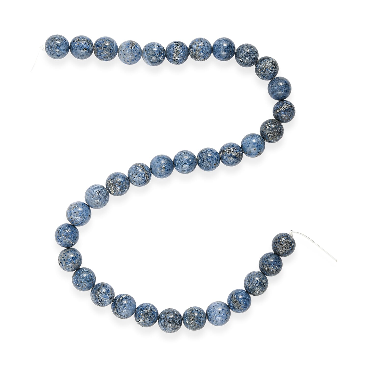 GCS Blue Sponge Coral Round Beaded Strand (15.5 Inches)