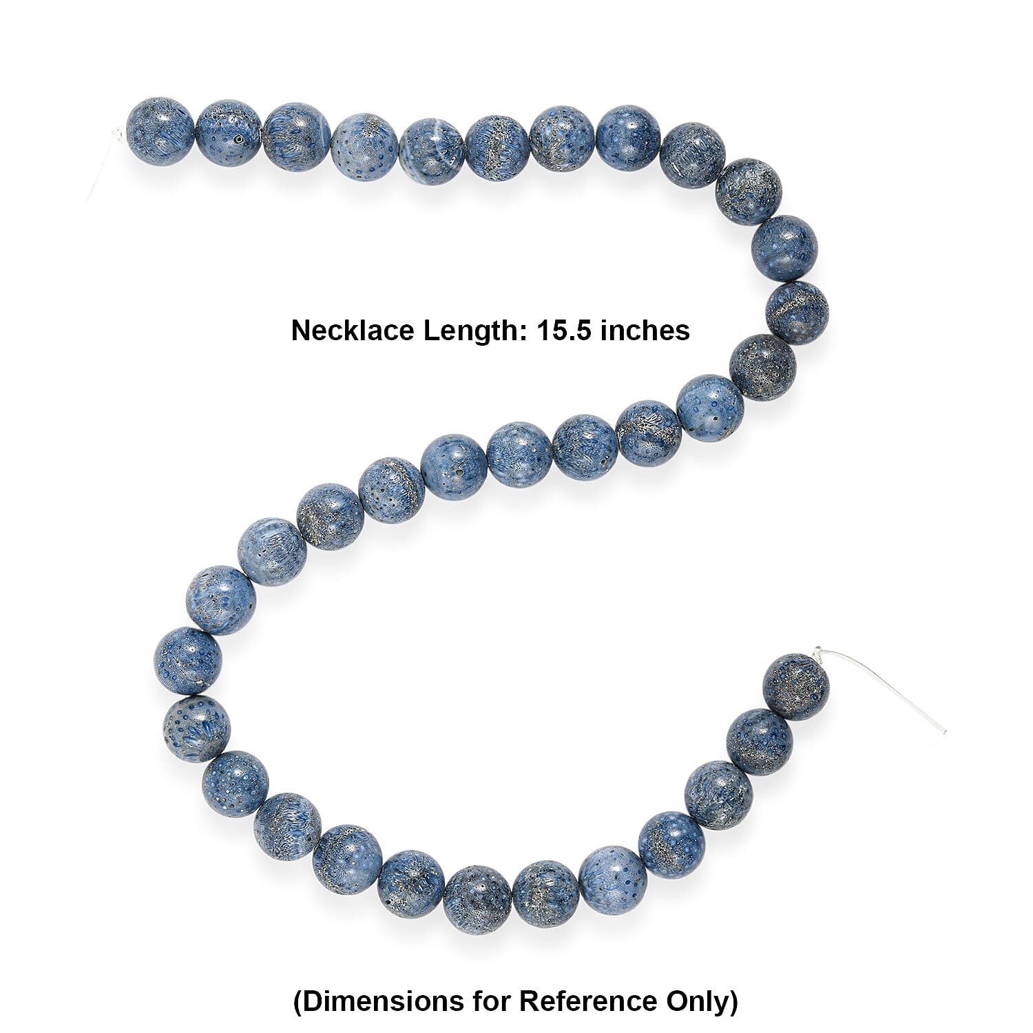 GCS Blue Sponge Coral Round Beaded Strand (15.5 Inches)