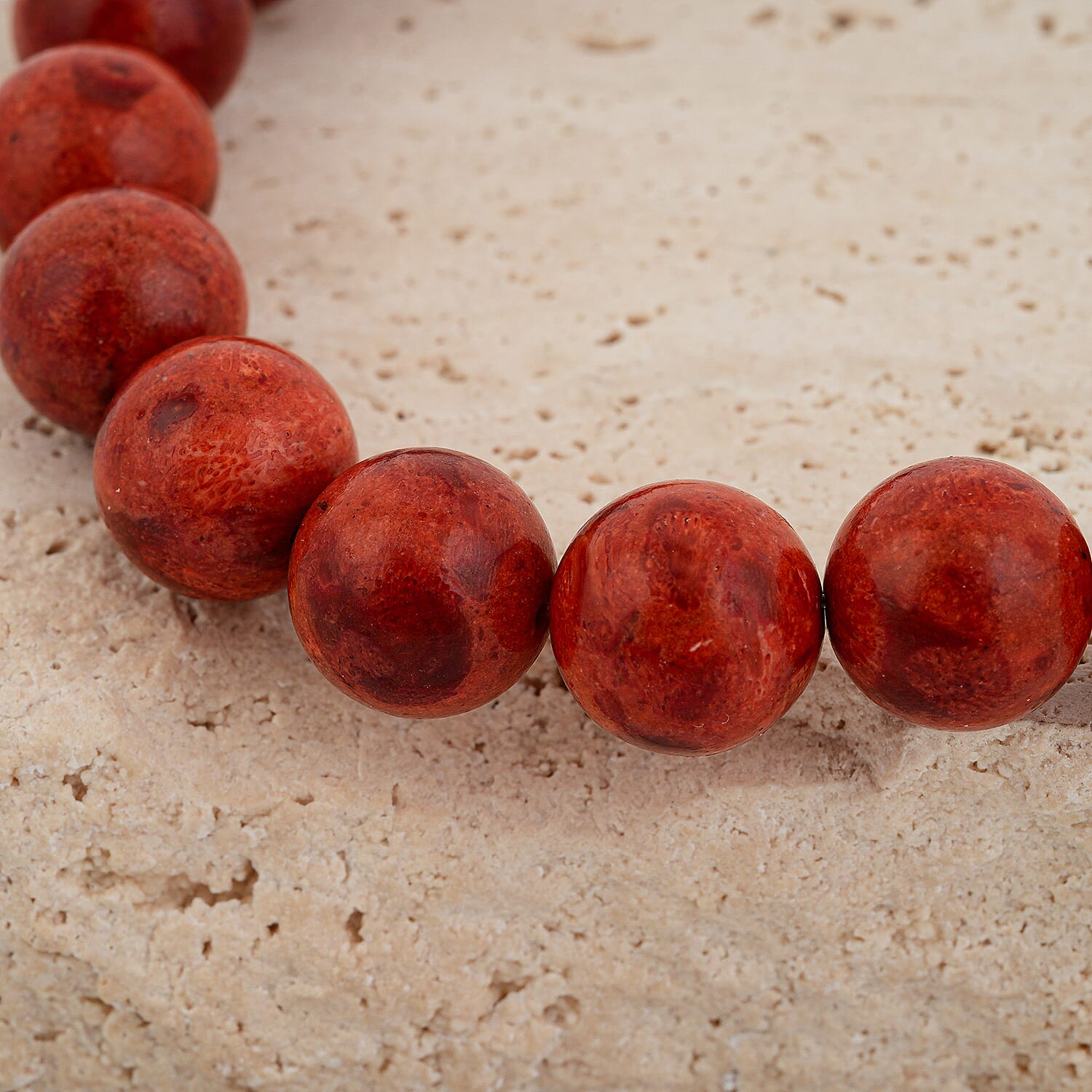 GCS Red Sponge Coral Beaded Strand (16 Inches)