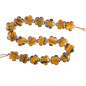 GCS Snowflake Flower Tiger's Eye Beaded Strand (16 Inches) 370.65 ctw