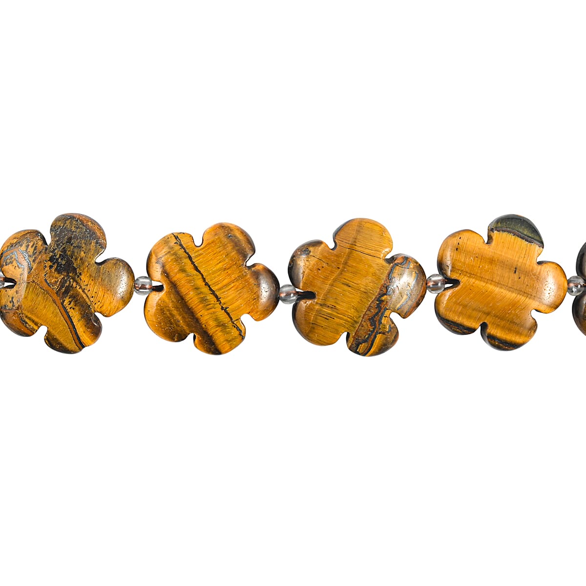 GCS Snowflake Flower Tiger's Eye Beaded Strand (16 Inches) 370.65 ctw image number 2
