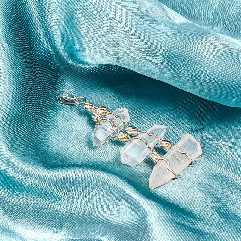 Clear Quartz 100.40 ctw Pendant Without Chain in Silvertone